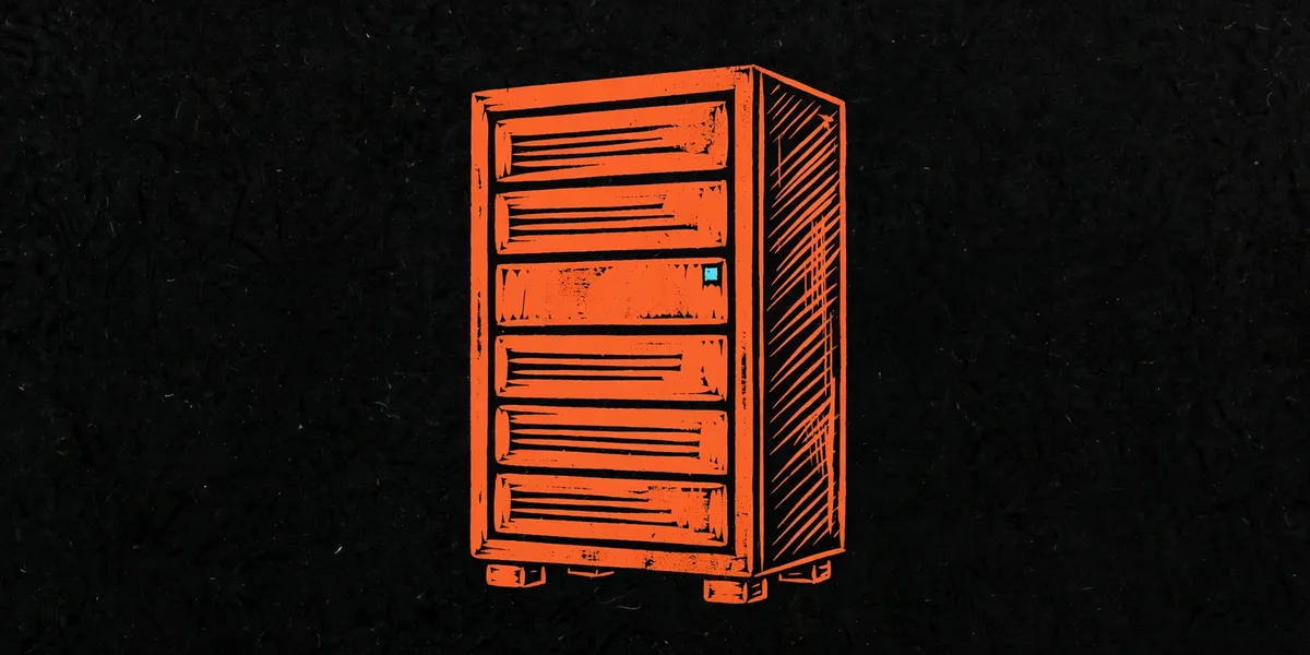 Orange vented server tower